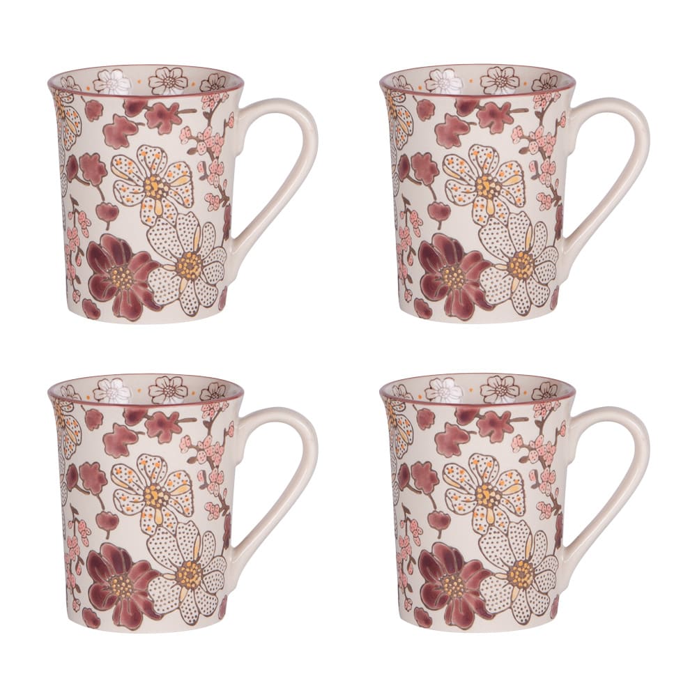 Coffret de 4 mugs 30 cl multicolore en grès Coffret de 4 mugs 30 cl multicolore en grès
