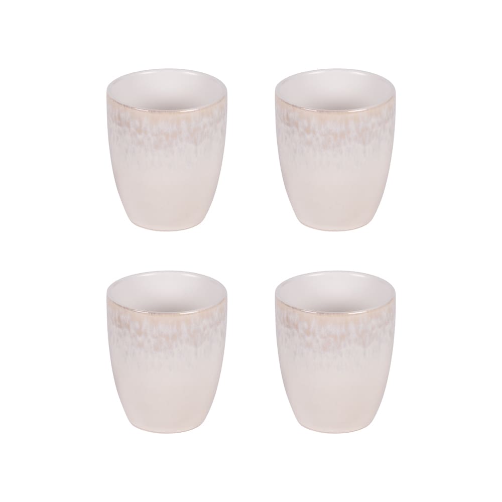 Coffret de 4 gobelets beiges   beiges en porcelaine