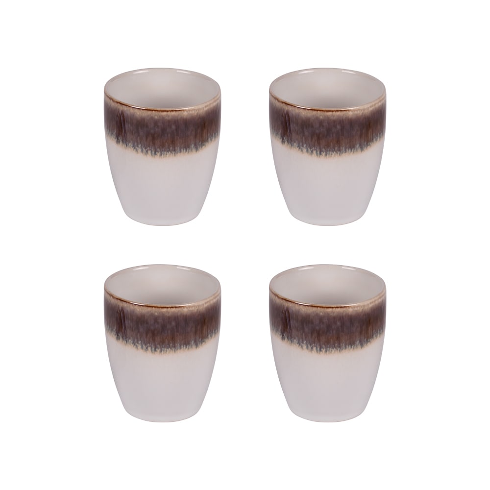 Coffret de 4 gobelets    16 cl marrons en porcelaine