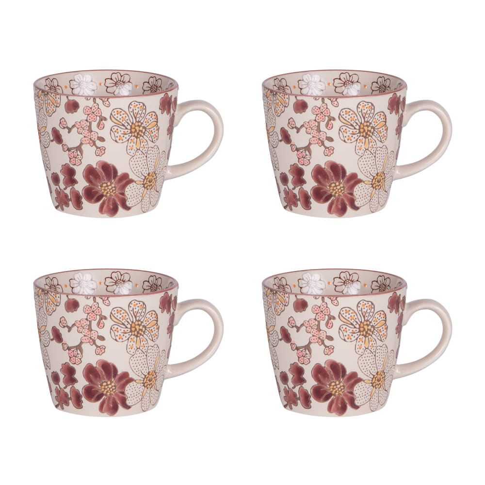 Coffret de 4 tasses 36 cl multicolore en grès Coffret de 4 tasses 36 cl multicolore en grès