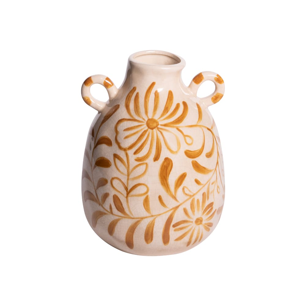 Vase avec anses   24 cm crème / ivoire en céramique