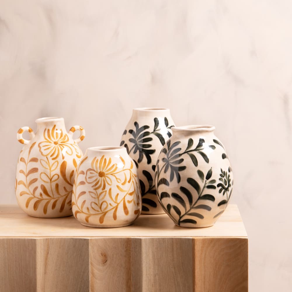 Vase avec anses   24 cm beige en céramique - Maisons du Monde