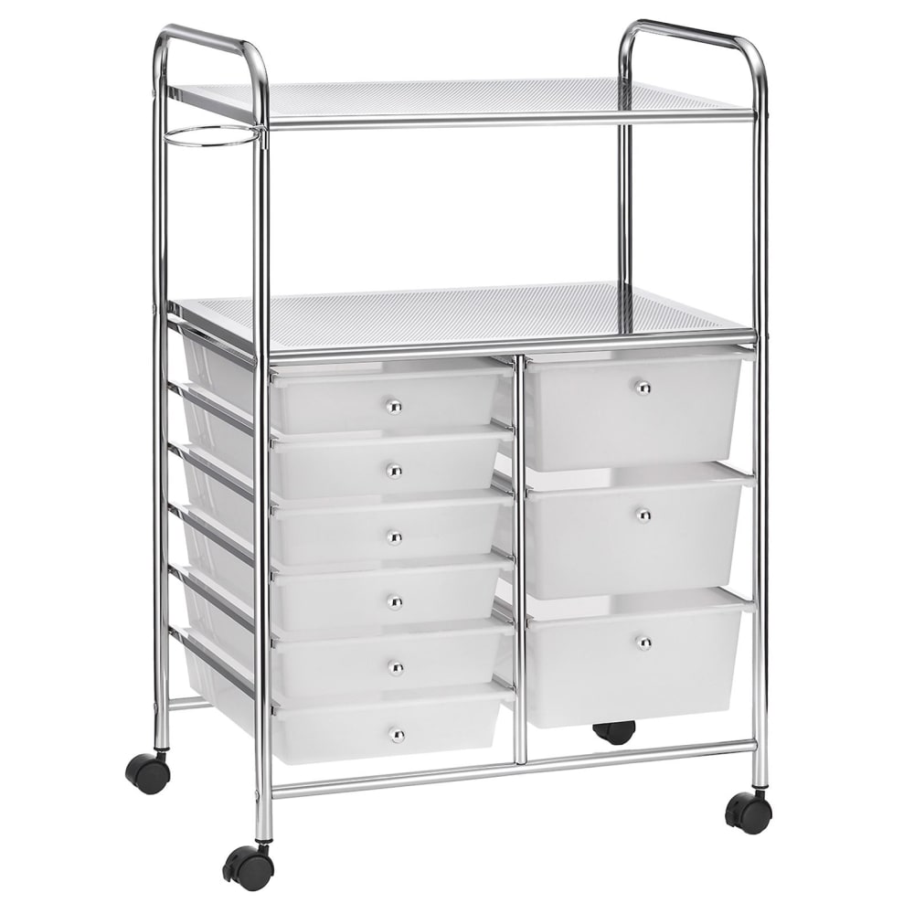 IDIMEX Badrollwagen mit 2 Ablageflächen, weiß style industrial - Pvc - Polyvinlychlorid