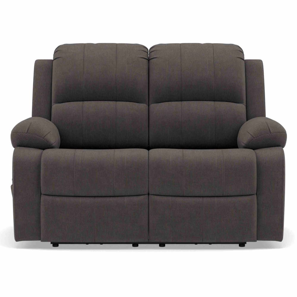 Canapé 2 places relax électrique en velours côtelé gris