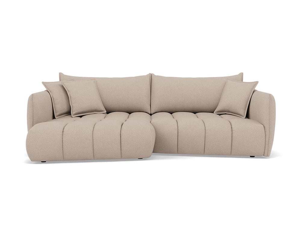Cassiopee - canapé d'angle gauche 4 places en tissu texturé