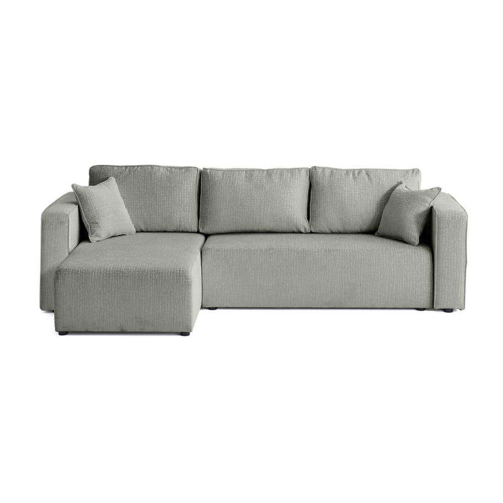 Canapé d'angle réversible convertible 4 places en tissu velours relief