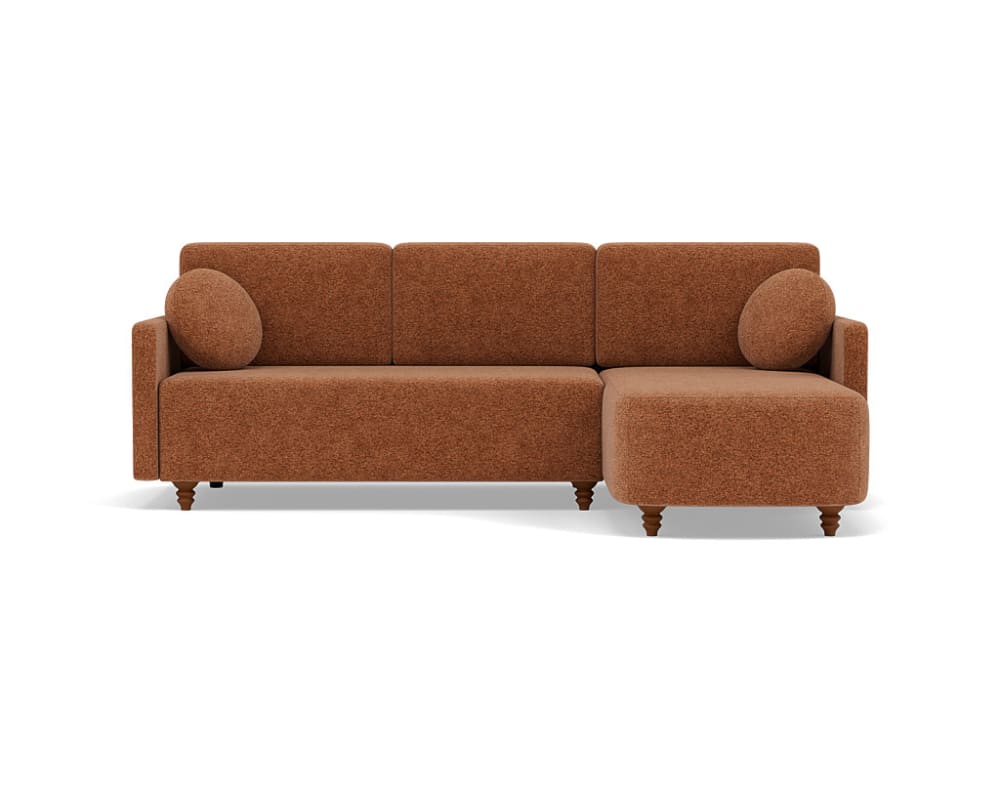 Canapé d'angle réversible convertible 4 places en velours texturé