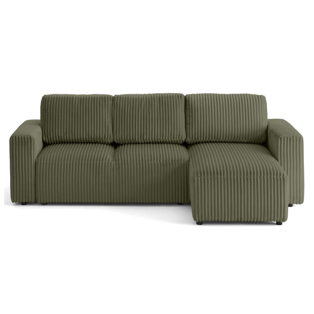 Canapé d'angle réversible convertible 4 places en velours grosses