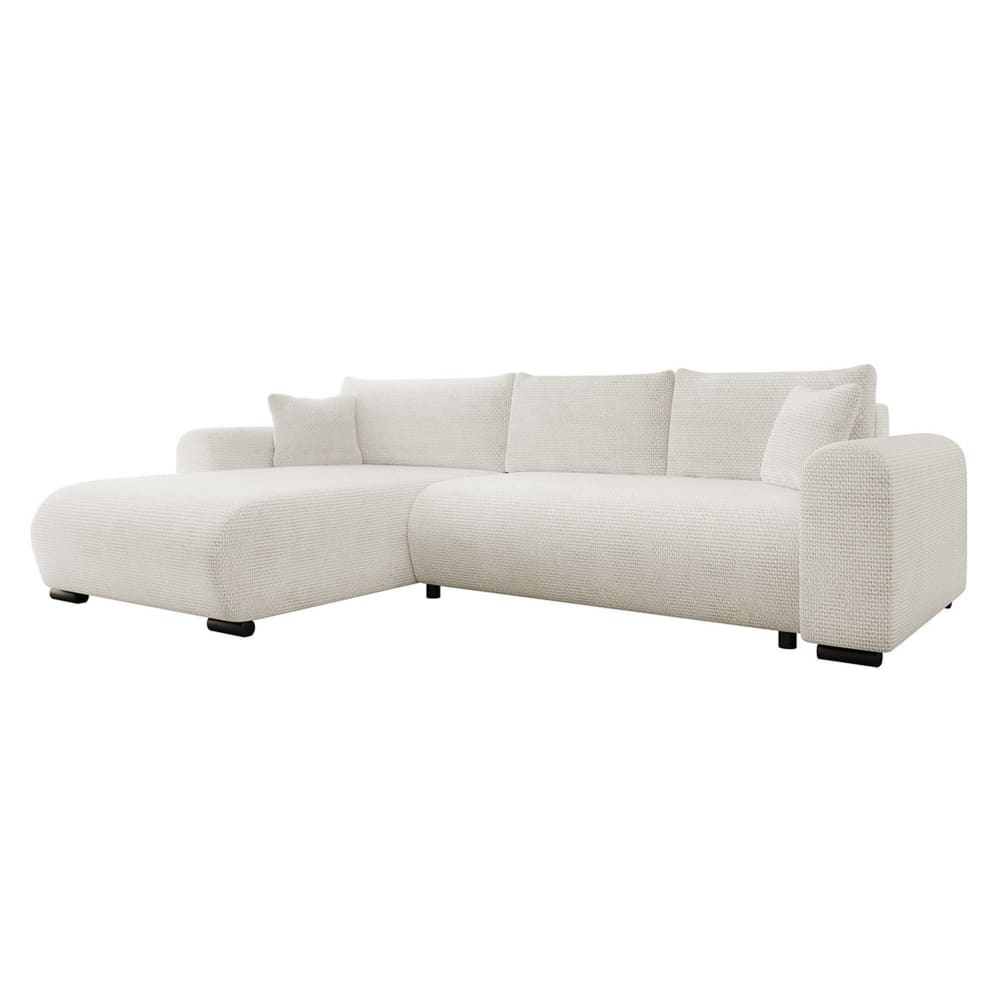 Canapé d'angle réversible convertible 4 places en velours texturé