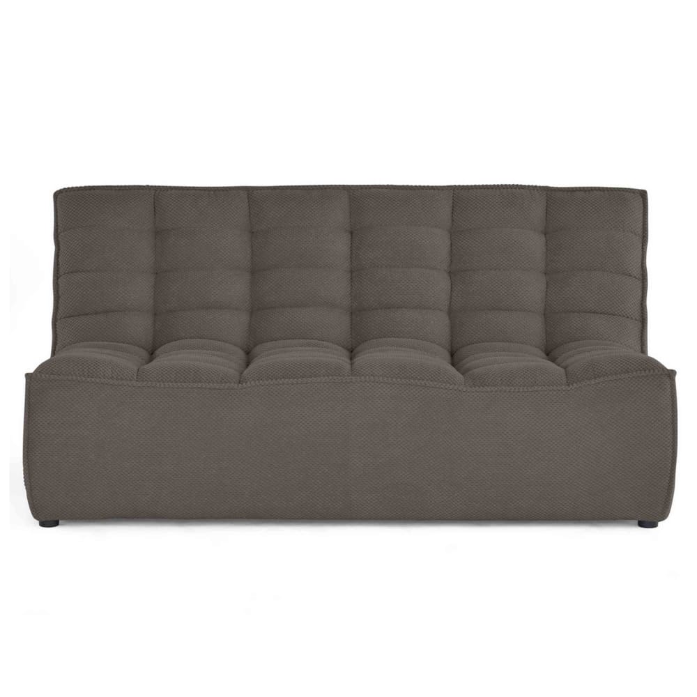 Canapé modulable 2 places  en velours texturé gris