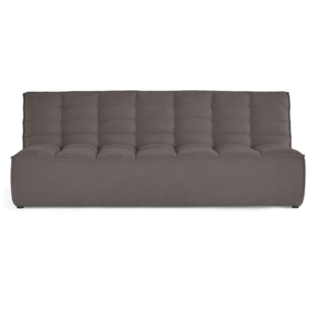 Canapé modulable 3 places  en velours texturé gris