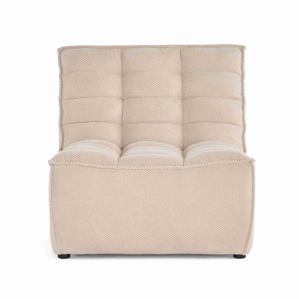 Canapé modulable 1 places  en velours texturé beige