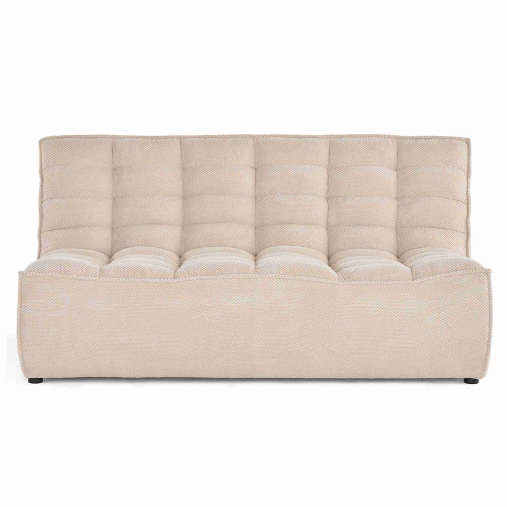 Canapé modulable 2 places  en velours texturé beige