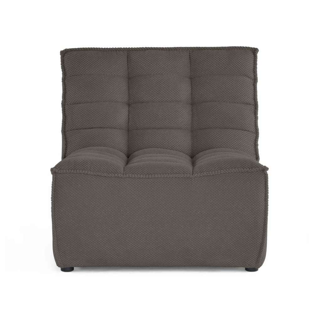 Canapé modulable 1 places  en velours texturé gris