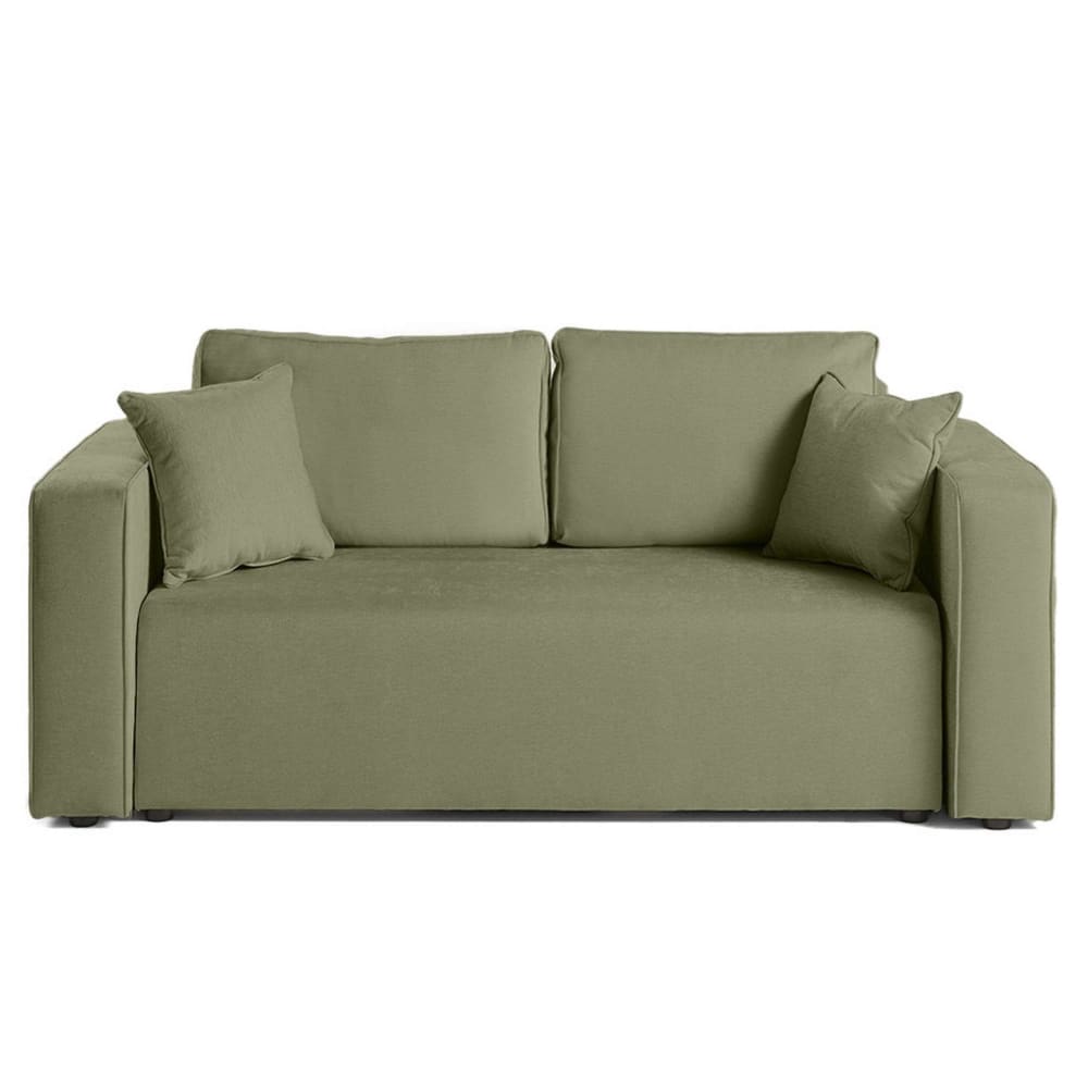 Canapé droit 2 places en tissu vert