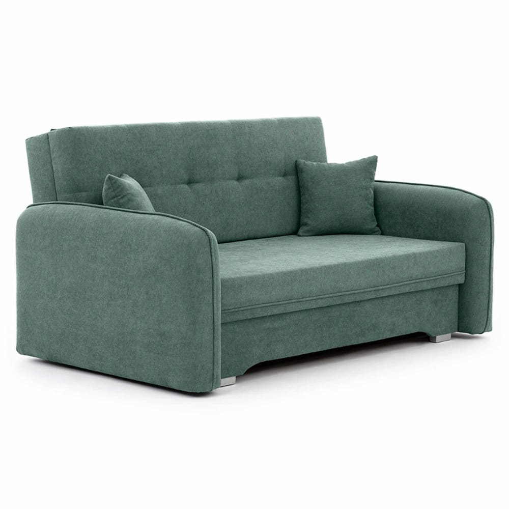 Canapé droit convertible 3 places en velours vert