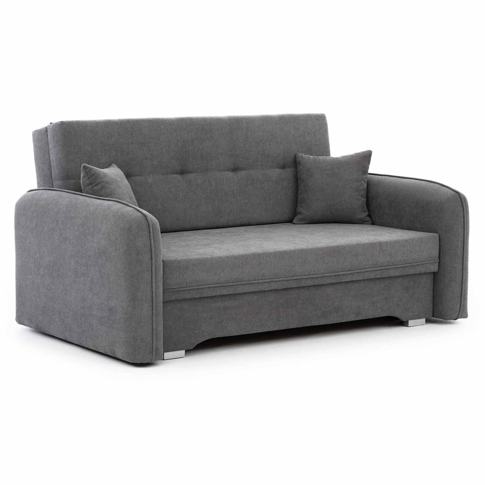 Canapé droit convertible 3 places en velours gris