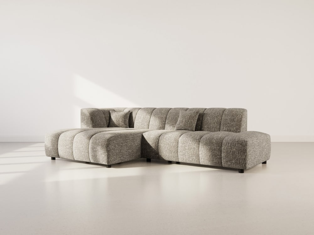 Curtis - canapé d'angle gauche 4 places sans accoudoir en tissu