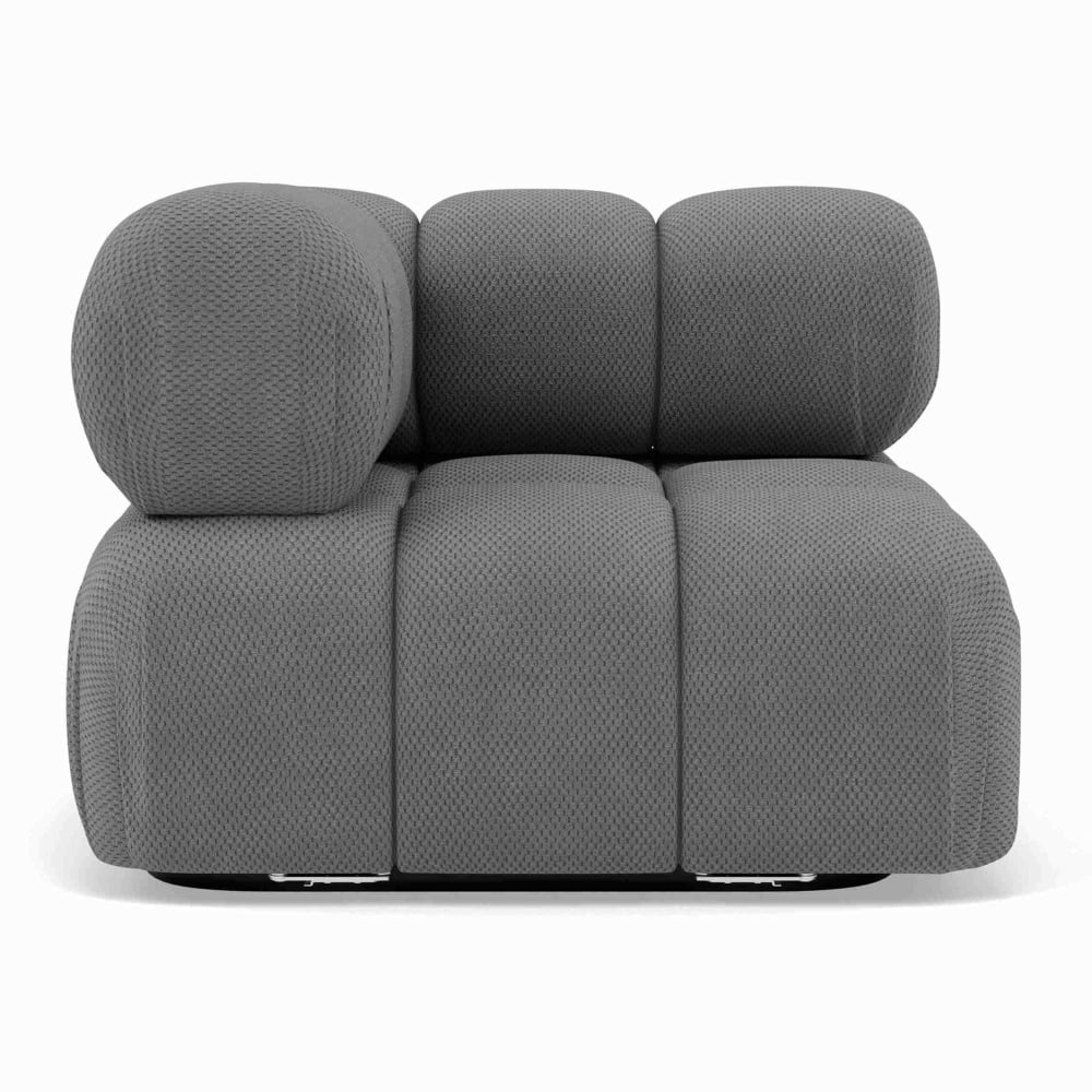 Canapé d'angle droit 4 places en simili gris