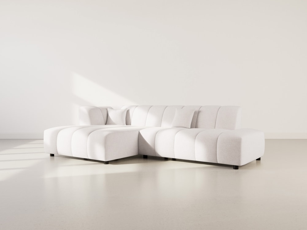 Curtis - canapé d'angle gauche 4 places sans accoudoir en tissu