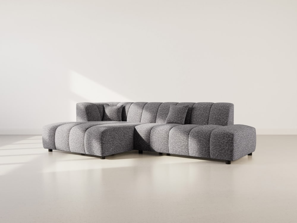 Curtis - canapé d'angle gauche 4 places sans accoudoir en tissu