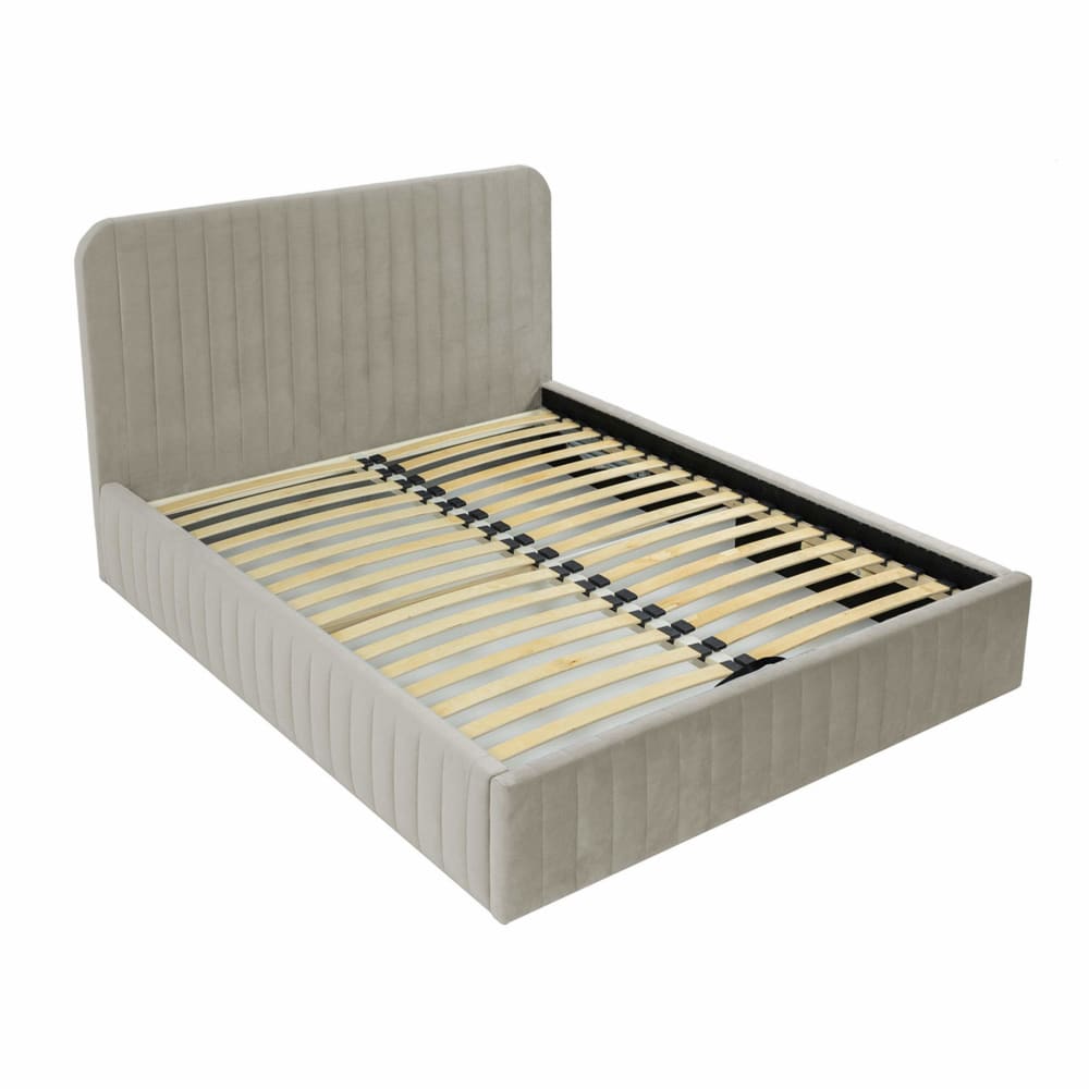 Lit coffre king size 180x200 cm sommier inclus beige Lit coffre king size 180x200 cm sommier inclus beige