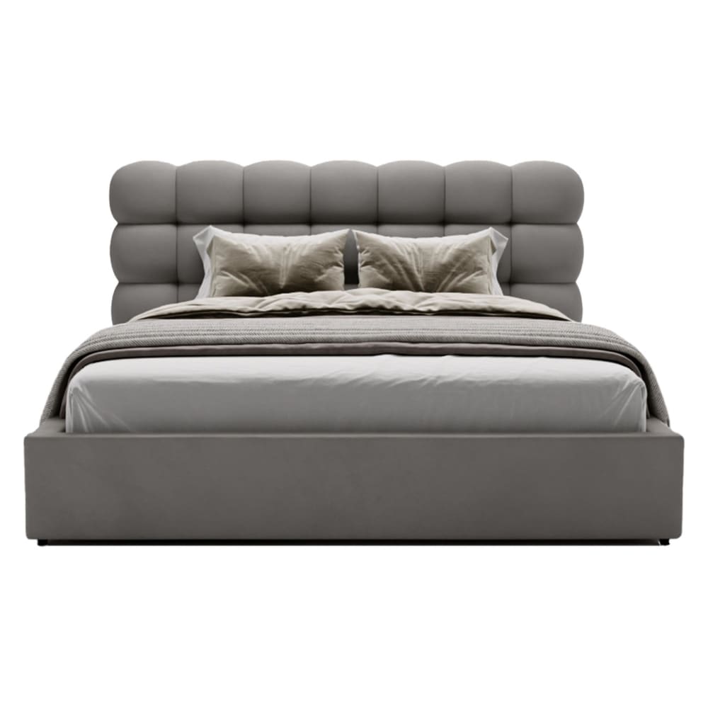 Lit coffre king size 180x200 cm sommier inclus gris Lit coffre king size 180x200 cm sommier inclus gris