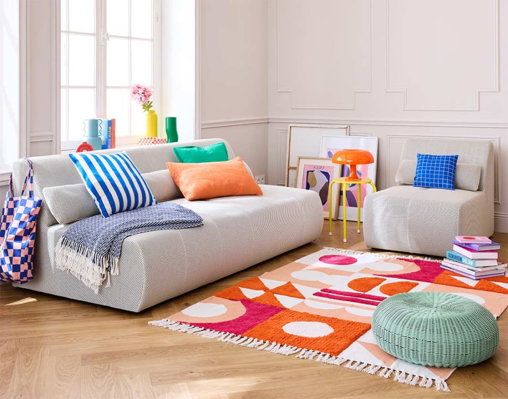 Fauteuil en tissu mailles 3d beige