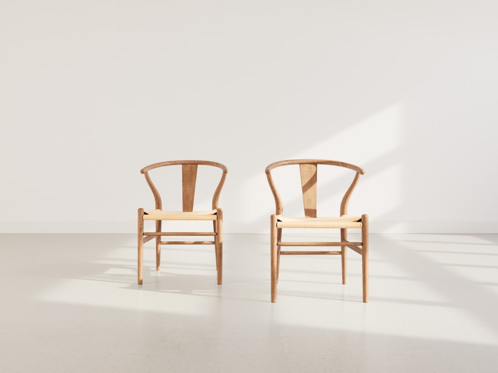 Lot de 2 chaises en bois scandinave bois