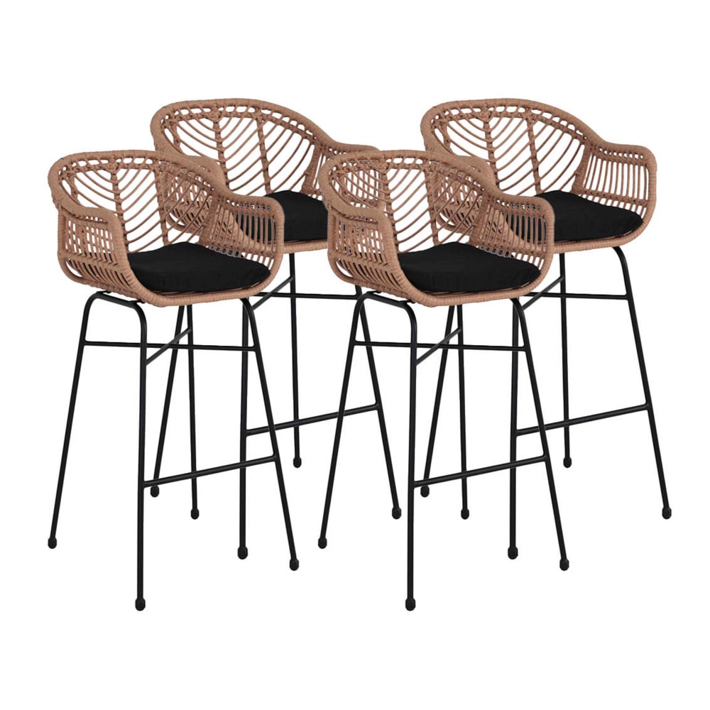 Lot de 4 tabourets - noir