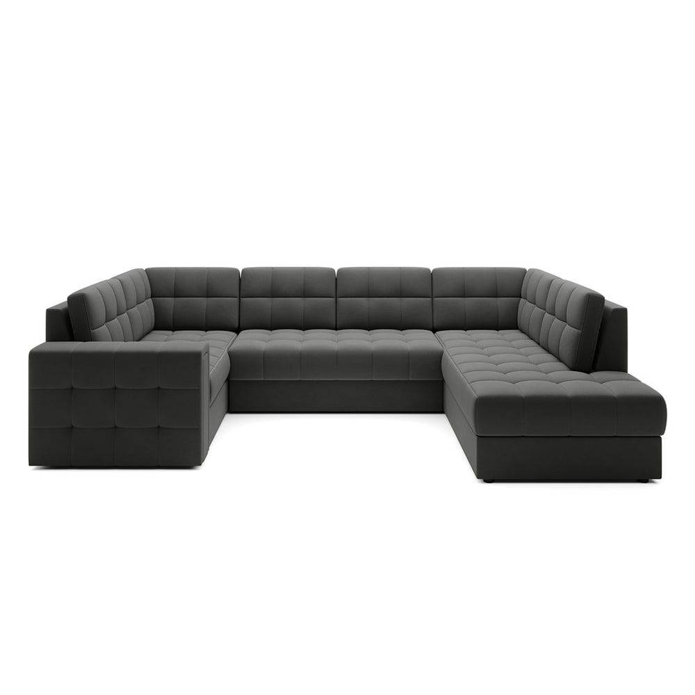 Canapé panoramique 7 places en Velours Gris