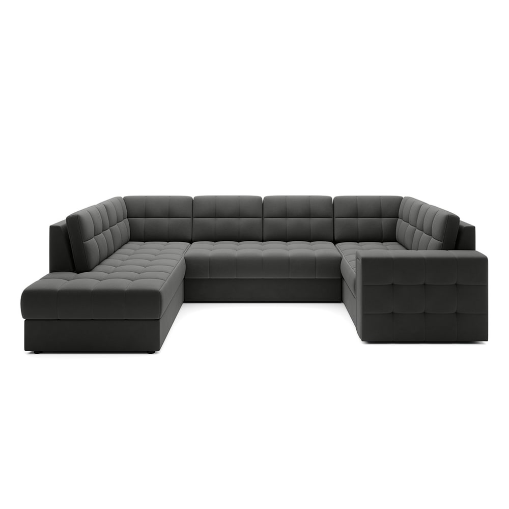 Canapé panoramique 7 places en Velours Gris