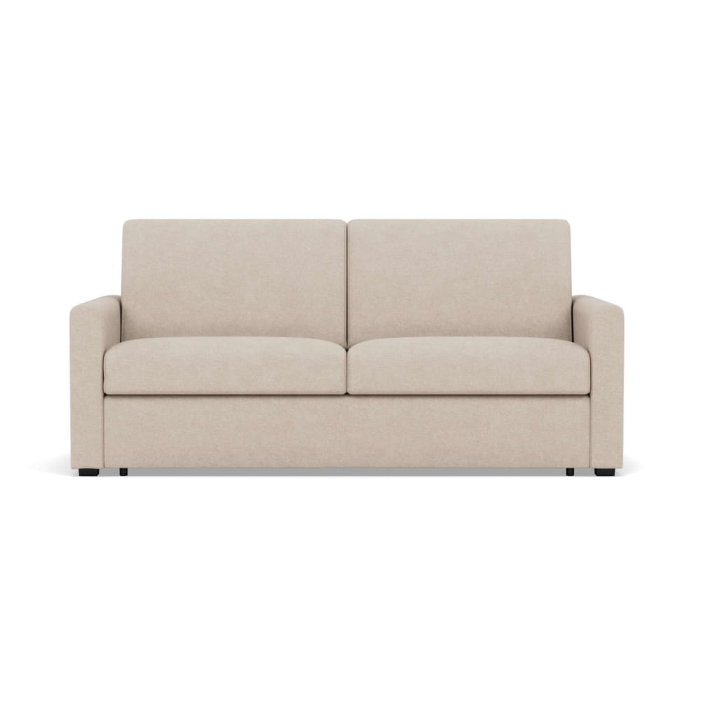 Canapé convertible express 3 places en tissu matelas 18 cm beige Canapé convertible express 3 places en tissu matelas 18 cm beige