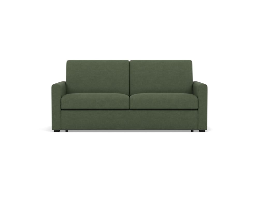 Canapé droit convertible 3 places en tissu vert