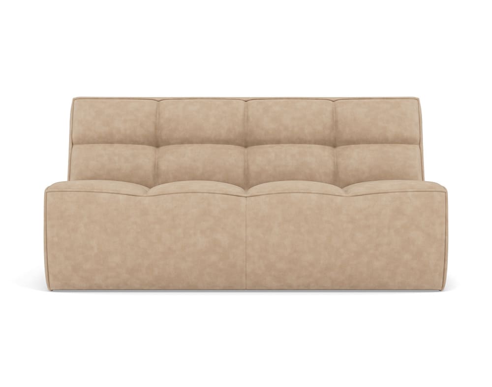 Canapé modulable 2 places  en simili beige