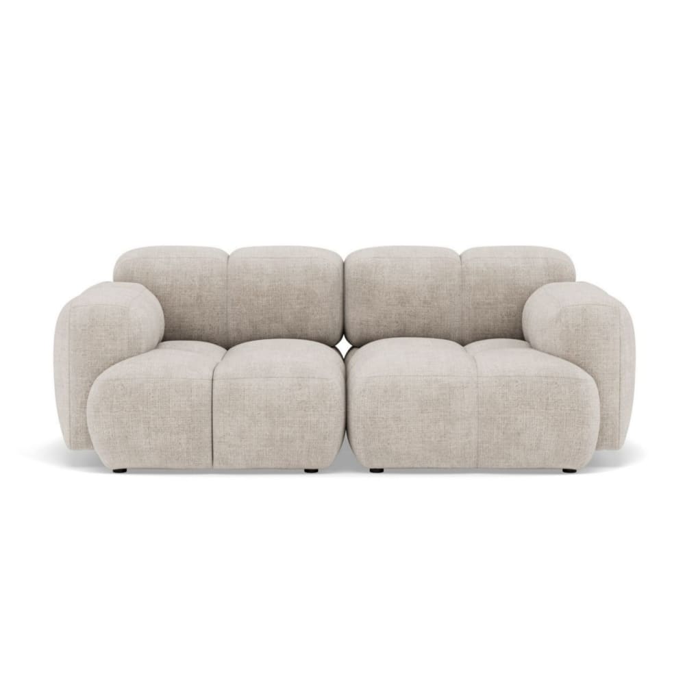 Canapé modulable 2 places  en velours texturé beige