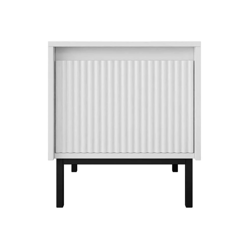 Table de chevet Contemporain 1 tiroirs 45 cm blanc