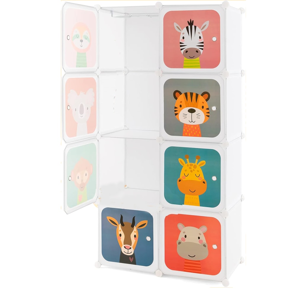 Armoire penderie à 8 cubes avec portes charge 10kg 35 x 35 cm