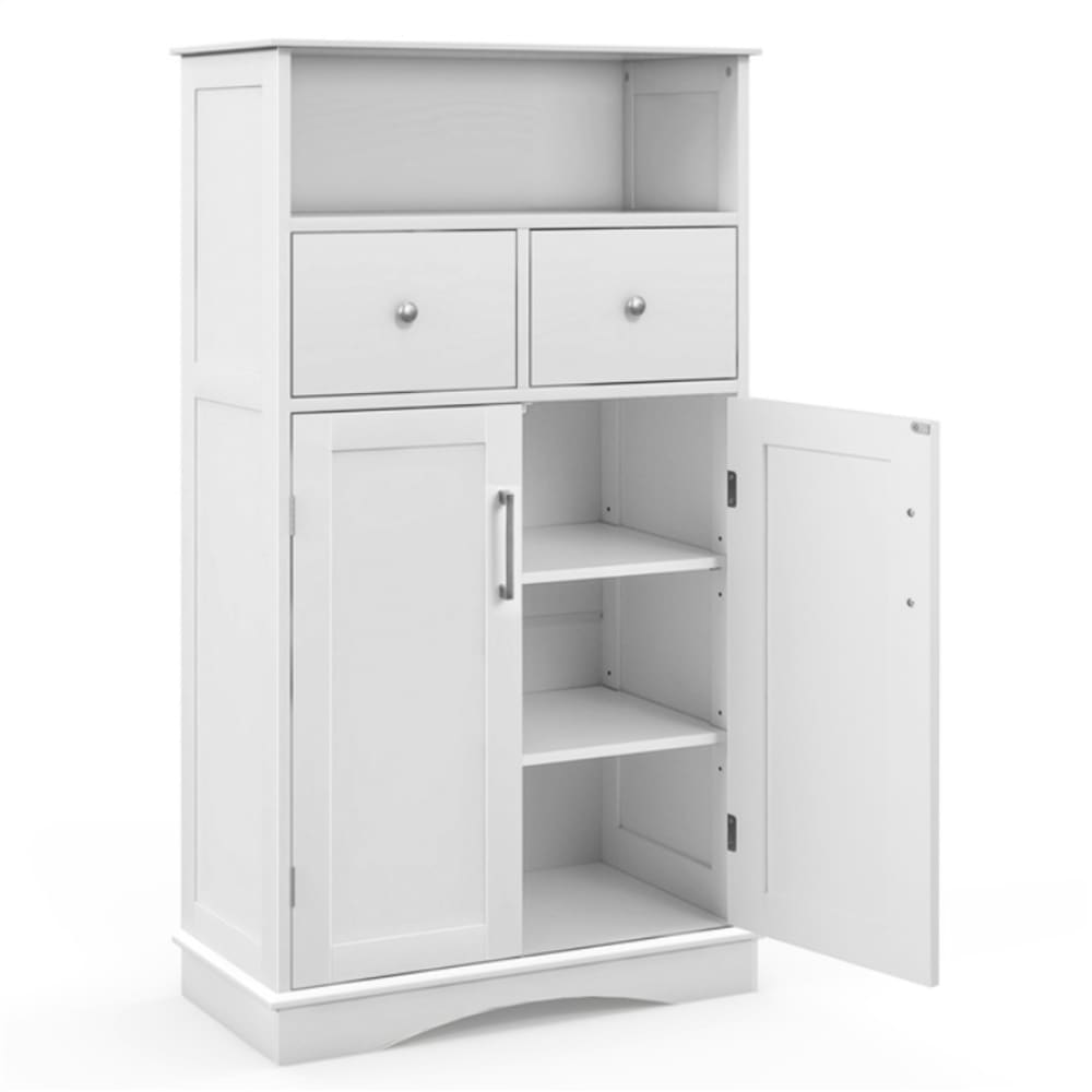 Armoire de salle de bain avec étagère réglable blanc  60 x 30 x 108cm
