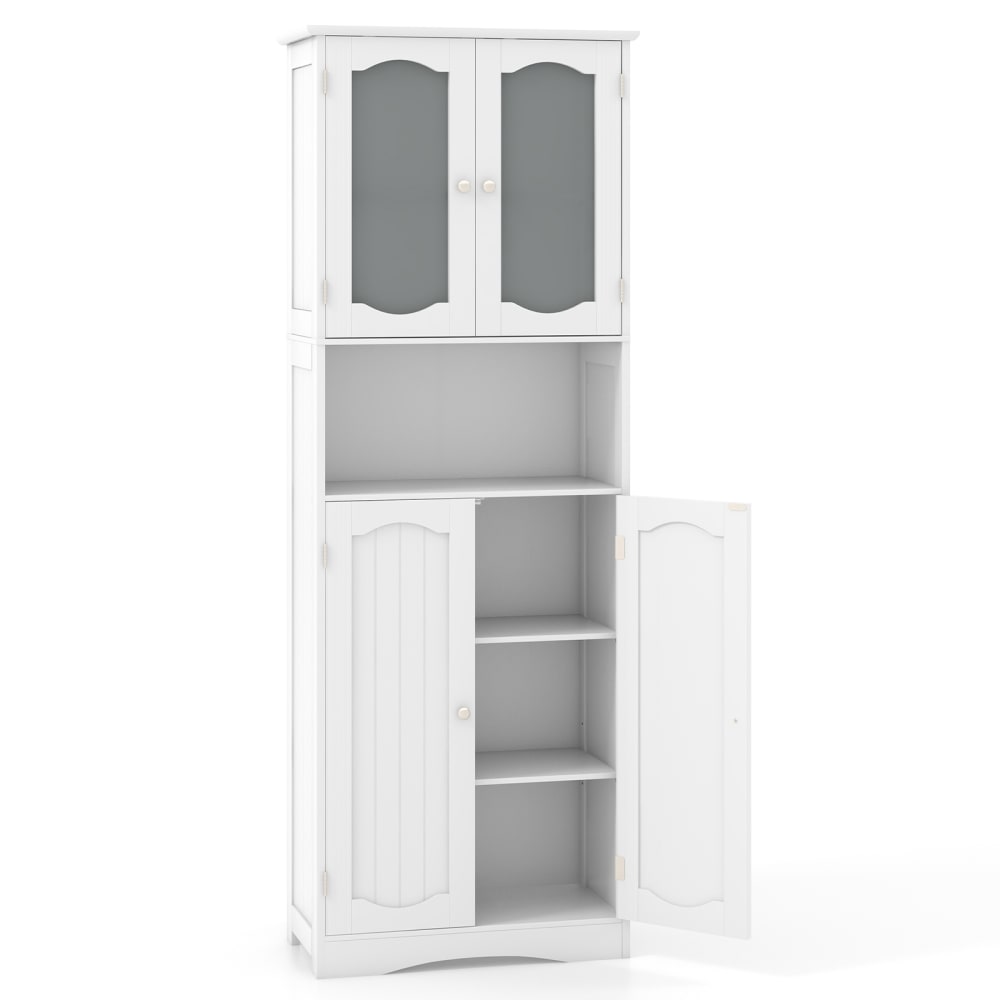 Armoire de rangement haute étagères réglables blanc 60 x 30 x 164cm
