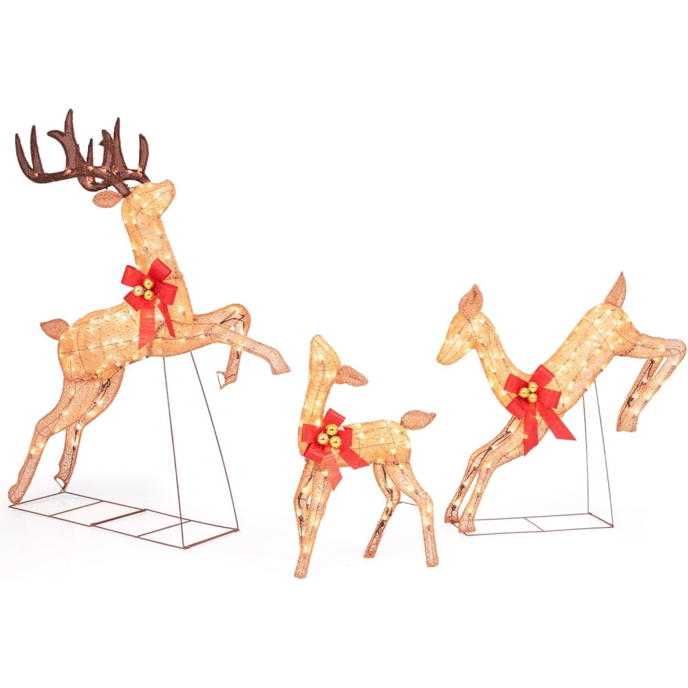 Décoration renne noël extérieur lumineuse avec 255 LED