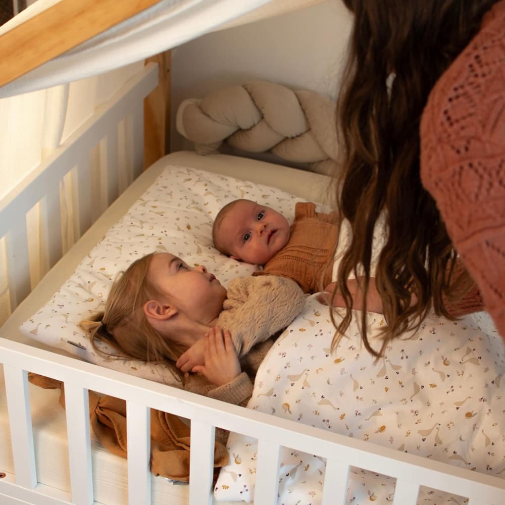 Wendedecke und kissen für kinder aus baumwollgaze beige - Maisons