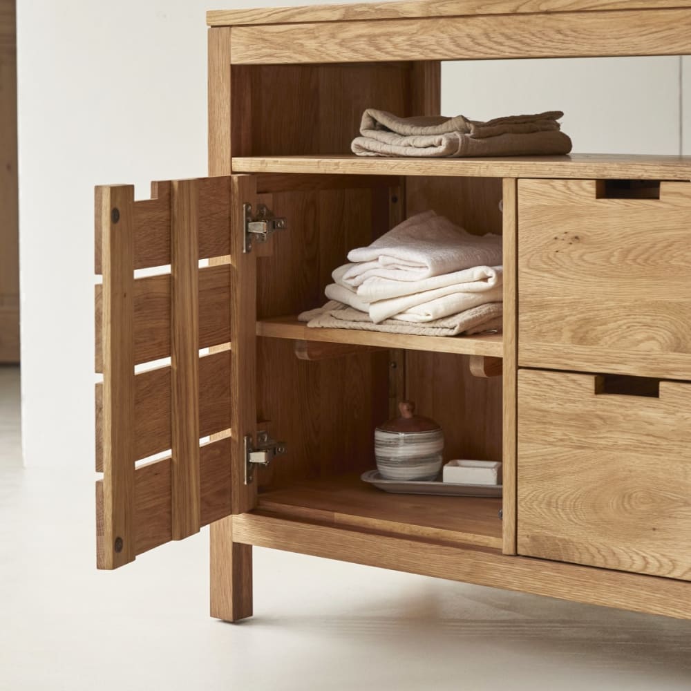 Aufbewahrungsmöbel aus massiver Eiche, 80 cm - Maisons Du Monde