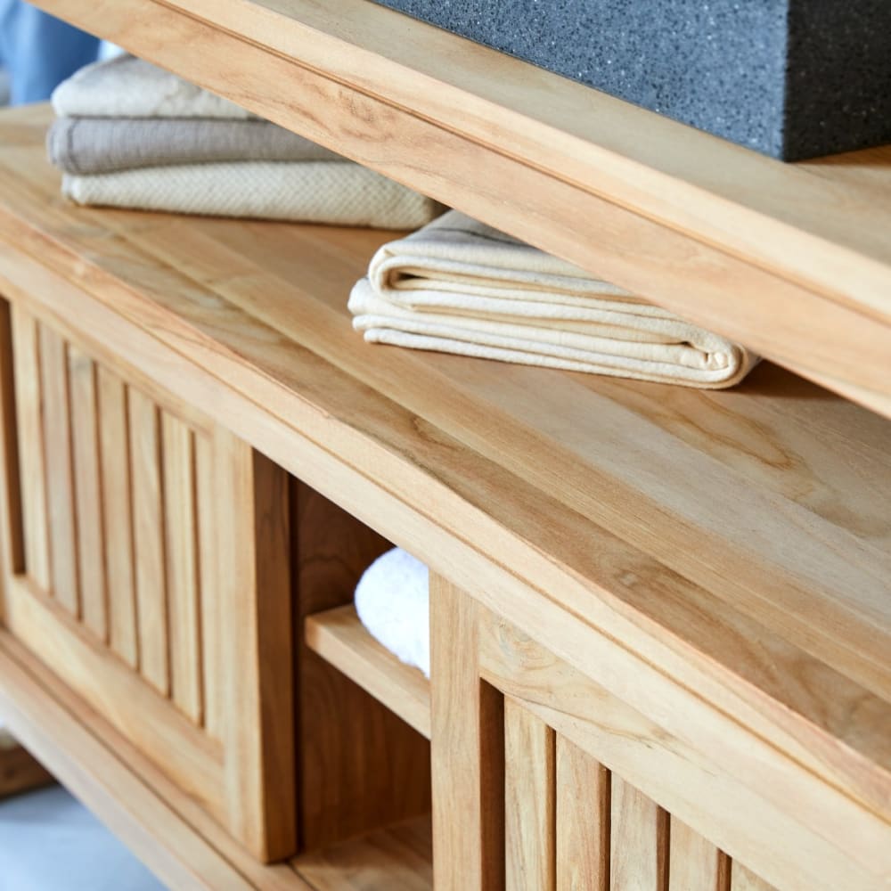 Aufbewahrungsmöbel aus massivem Teakholz, 120 cm - Maisons Du