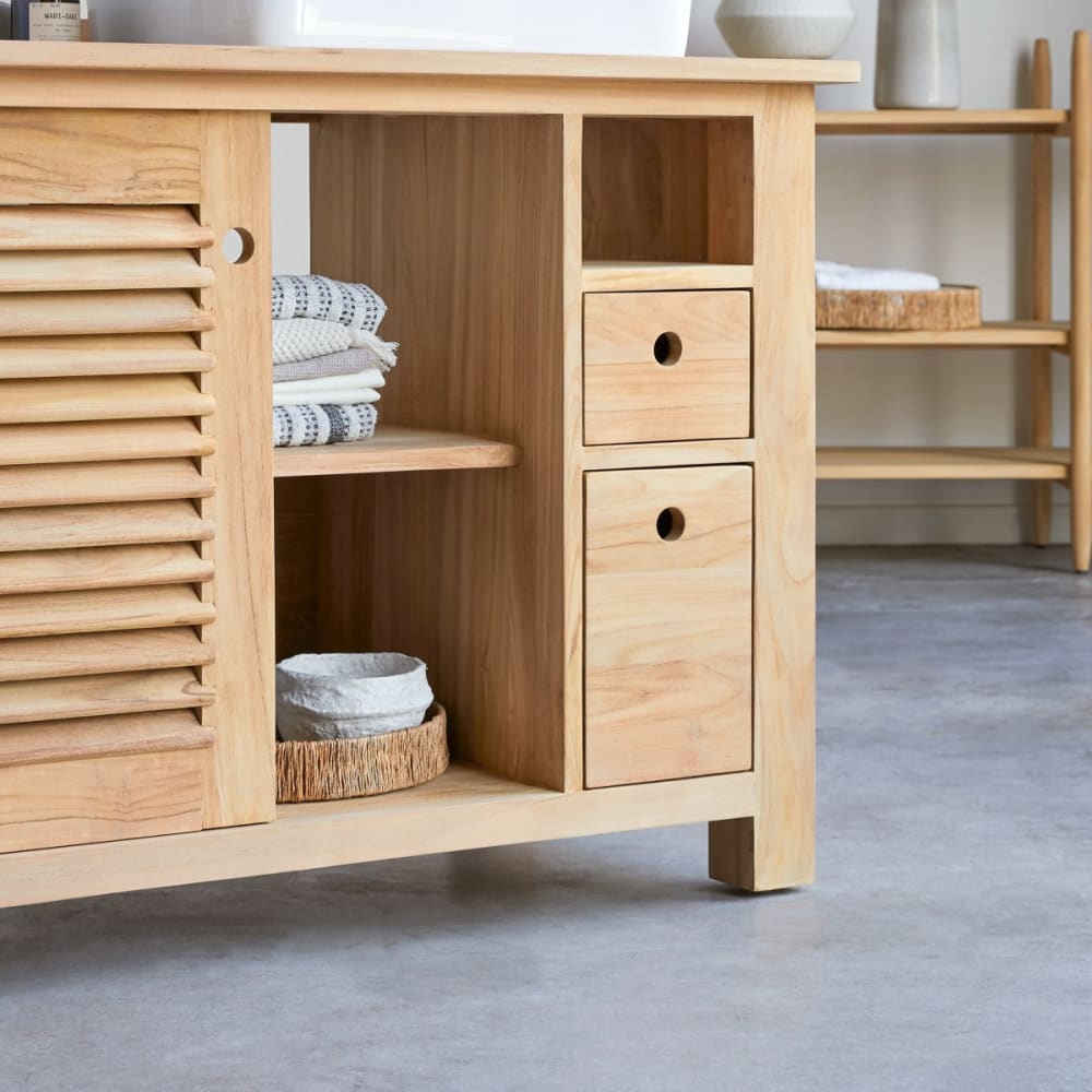 Aufbewahrungsmöbel aus massivem Teakholz, 145 cm - Maisons Du