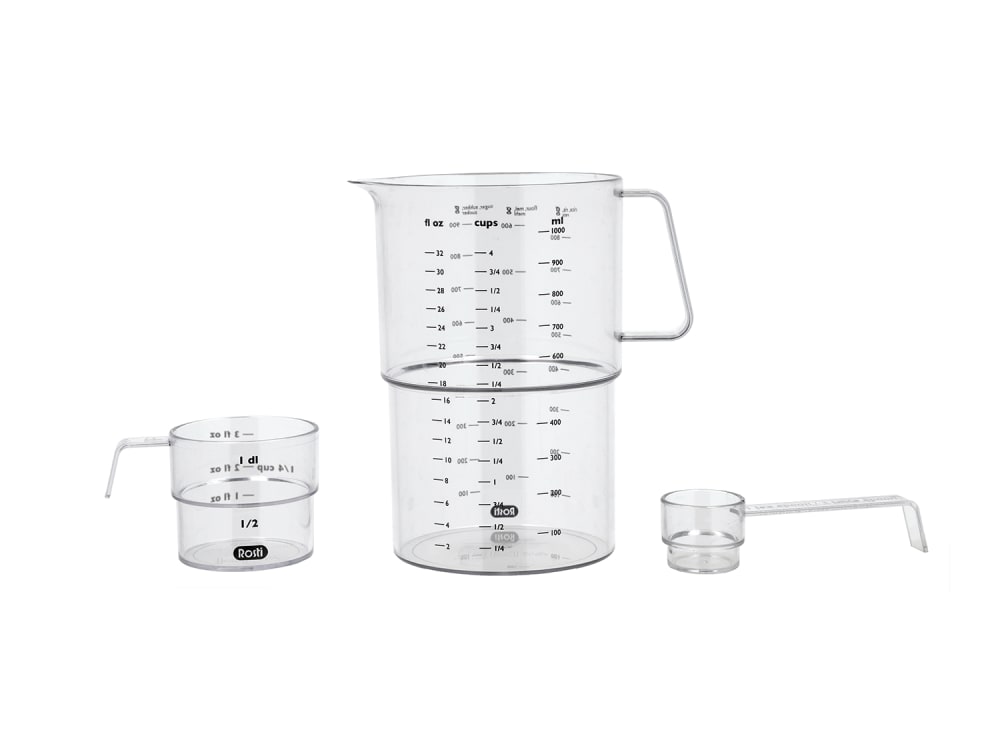 Set de mesure pichet, verre et cuilère transparent