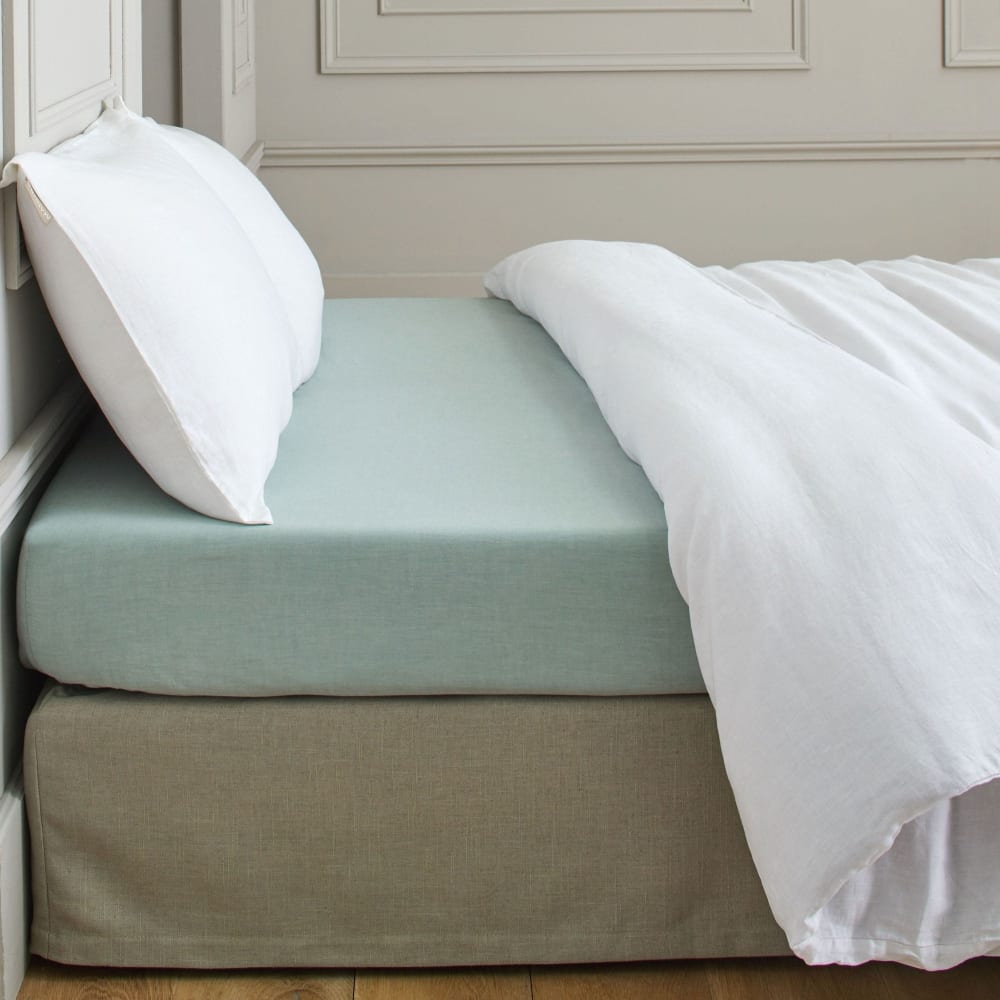 Drap Housse en coton vert 140x200 cm