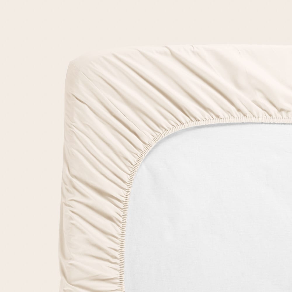 Drap Housse en coton ecru 140x200 cm - Maisons du Monde