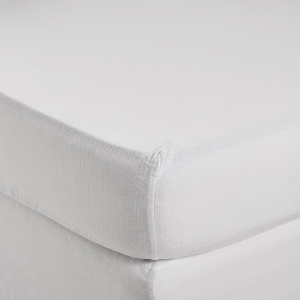 Drap Housse en coton blanc 70x140 cm