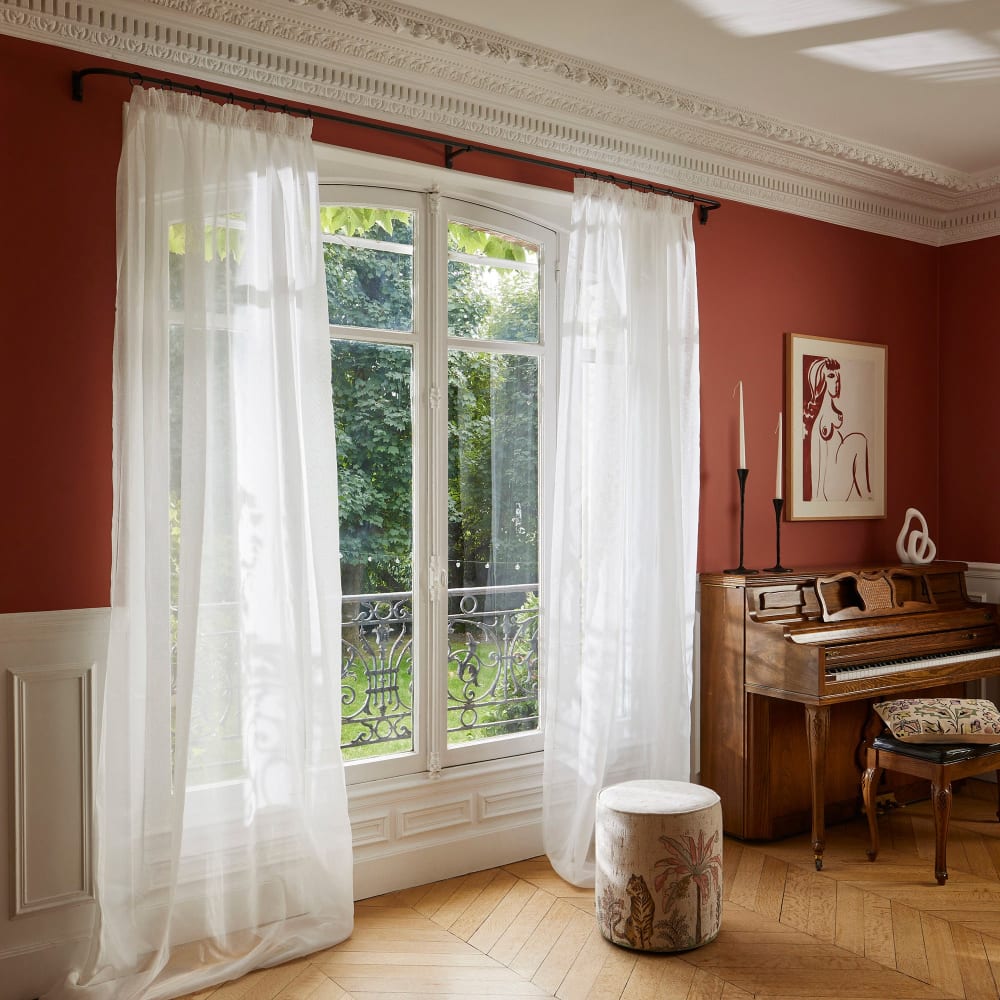 Voilage fin au tombé léger blanc 200x280 cm